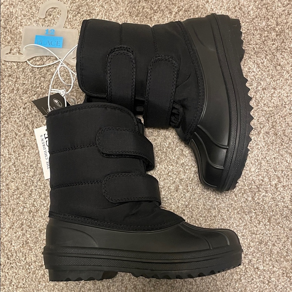 NWT Children’s Place Black Winter Snow Boots SZ 12T Unisex